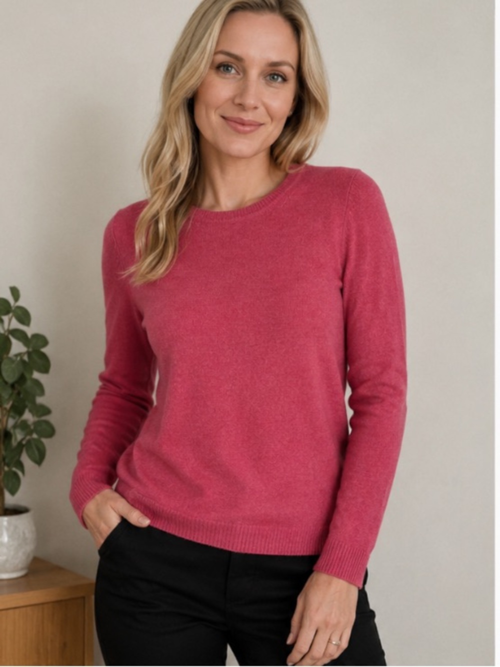 Tahari Pure Luxe Cashmere Sweater Crewneck size Small